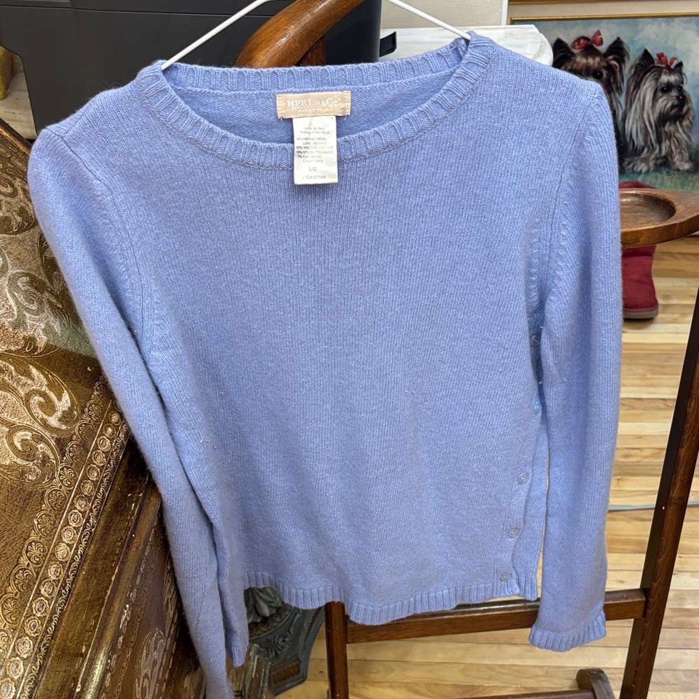 HEKLA& Co light Blue Knit Sweater